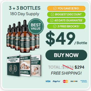 Viriflow prostate support supplement bottle