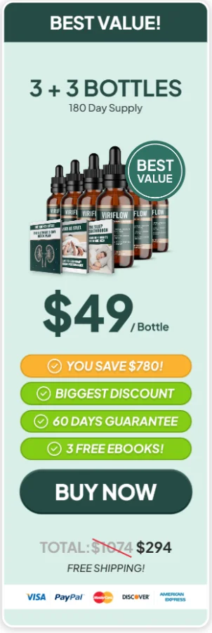 Viriflow prostate support supplement bottle