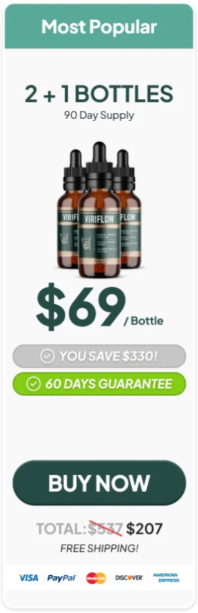 Viriflow prostate support supplement bottle